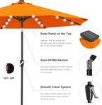 ABCCANOPY Durable Solar Led Patio Umbrellas with 32LED Lights 9FT (Orange)