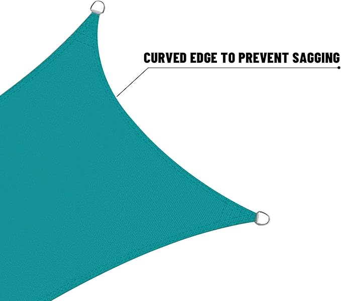 LOVE STORY Rectangle 7'x15' Waterproof Sun Shade Sail Canopy UV Block for Outdoor Patio Backyard Carport,Turquoise Blue(We Make Custom Size)