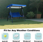 Replacement Canopy for 3 Seater Outdoor Swing Chairs,Swing Canopy Replacement Top Cover,Waterproof Sunscreen Universal Top Cover Fits Patio Porch Garden Hammocks,Red