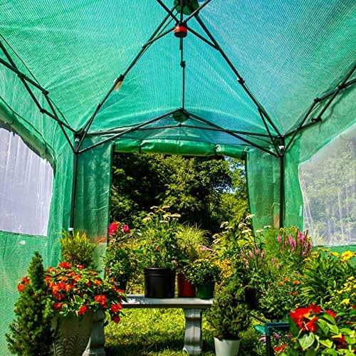 eagle peak 8'x6' portable greenhouse with two shelves, close-up detail