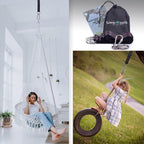 Tree Swing Straps Hanging Kit - Two 10ft Extra Long Heavy Duty 2200lbs and Two Safe Lock Snap Carabiner - Perfect for Any Types of Swing - Fast and Easy Installation