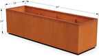 Plantercraft Extra Large Corten Steel Planter 84x24x24 Inch - Large Rectangular Planters for Outdoor Plants, Metal Raised Garden Bed and Patio Divider