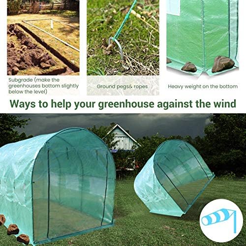 12x7x7 ft large greenhouse hot house, green house, side view