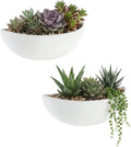 MyGift White Ceramic Wall Planters Half Bowl Hanging Vase Set of 2 | Half Bowl Shape, Space Saving Display, Easy Wall Décor, Plant Showcase, Contemporary Accent, Versatile Home Styling