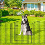 10 panel no dig garden fence with gate, front angle view