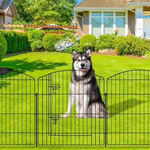 10 panel no dig garden fence with gate, front angle view