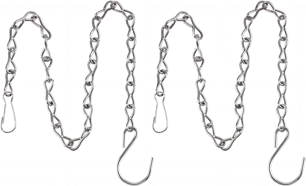 EBOOT 2 Pcs Hanging Chain for Bird Feeders, Planters, Lanterns and Ornaments (Silver,35 Inch)