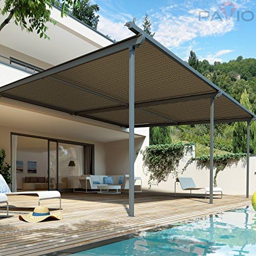 patio 8' x 15' sun shade fabric roll showing dimensions