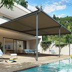 patio 8' x 15' sun shade fabric roll showing dimensions