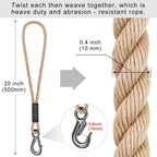 2Pcs 19" Tree Swing Rope Tree Swing Strap for Hanging Hammock | 2500LBs Capacity Swing Extender Rope with Hook Hanging Chair Strap for Swing chair, Tree Branch, Tree Swing Seat