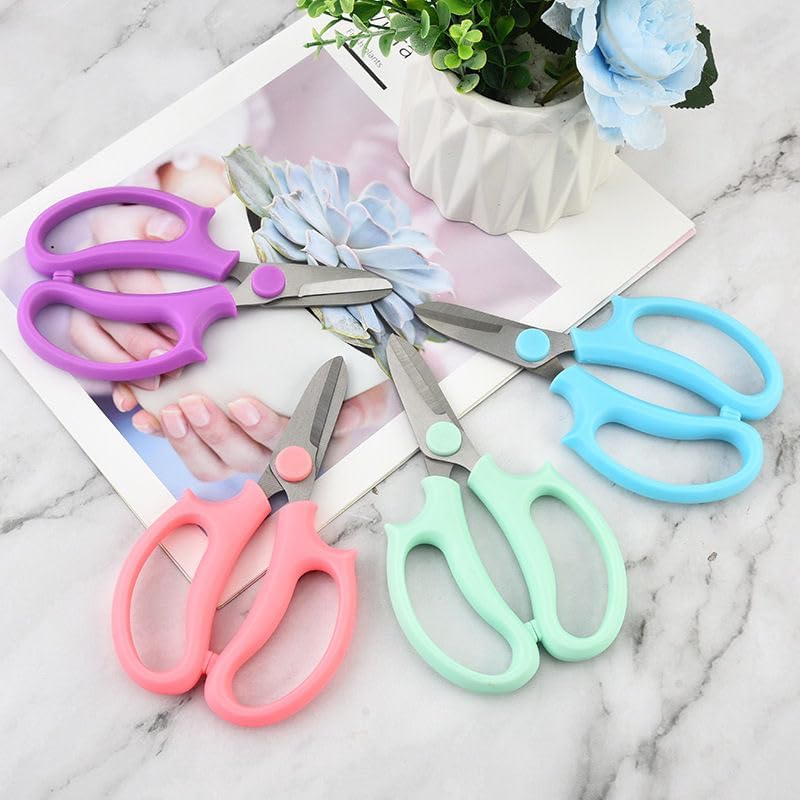 3PCS Stainless Steel Garden Scissors, Comfort Handles, Classic for Plant Pruning, Fruit Picking, Purple3