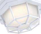8.5 inch White Outdoor Flush Mount Ceiling Light LED 2700K 3000K 3500K 4000K 5000K 8.5” White Porch Outside Light for Balcony Octagonal LED Ceiling Lights,Aluminum Alloy,Glass,14W, 120V, 750lm-1000Lm