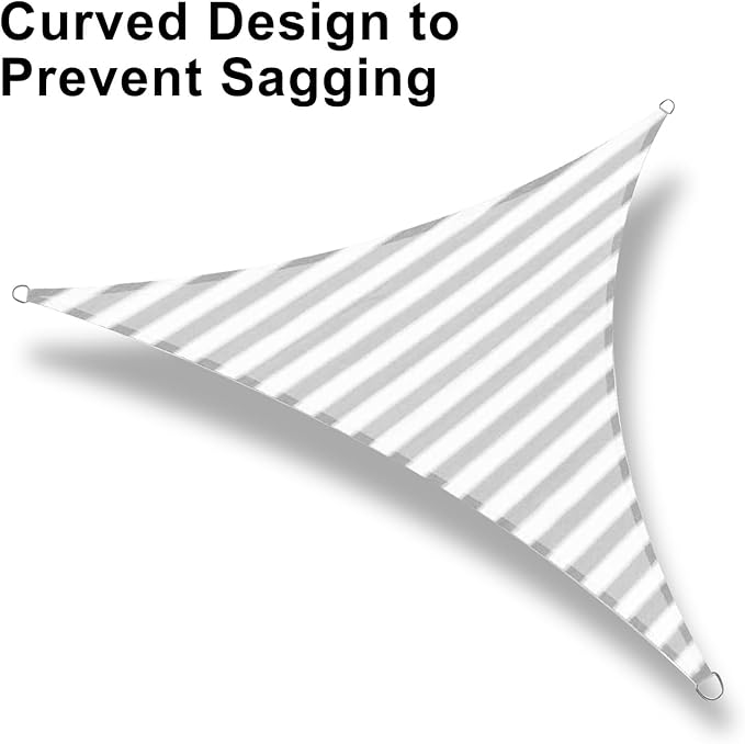 LOVE STORY 10' x 10' x 10' Triangle Grey-White Sun Shade Sail Canopy UV Block for Outdoor Patio Garden Backyard