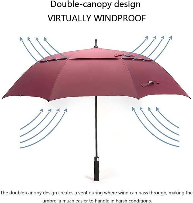 G4Free 47/54/62/68/72 Inch Automatic Open Golf Umbrella Oversize Extra Large Double Canopy Vented Windproof Waterproof Stick Umbrellas