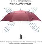 G4Free 47/54/62/68/72 Inch Automatic Open Golf Umbrella Oversize Extra Large Double Canopy Vented Windproof Waterproof Stick Umbrellas