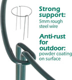32 inch Plant Support Stakes, 10 Pack Half Round Metal Garden Plant Stake Heavy-Duty Plant Support Ring and Cage with Plant Clip & Twist Tie for Indoor and Outdoor Plants, Vegetable, Flowers