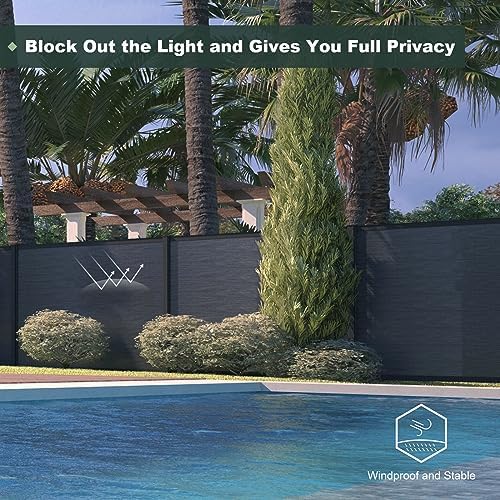 mondaria privacy fence panels for outside,6ft(w) x 6ft(h), side view