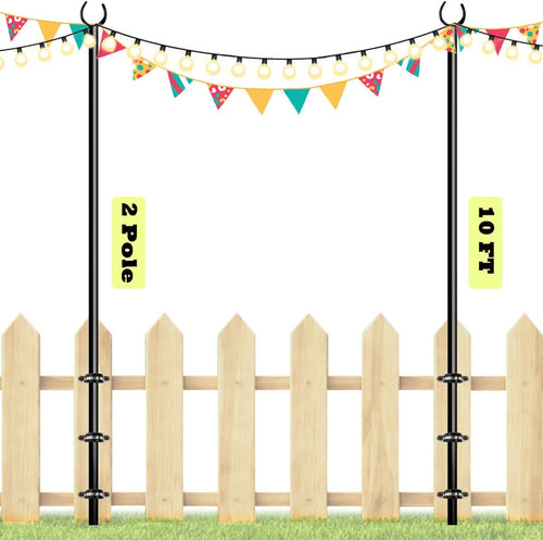 10ft string light poles for outdoors, outside light, main product view