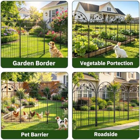 decorative garden fence, 32in h x 12ft l, side view