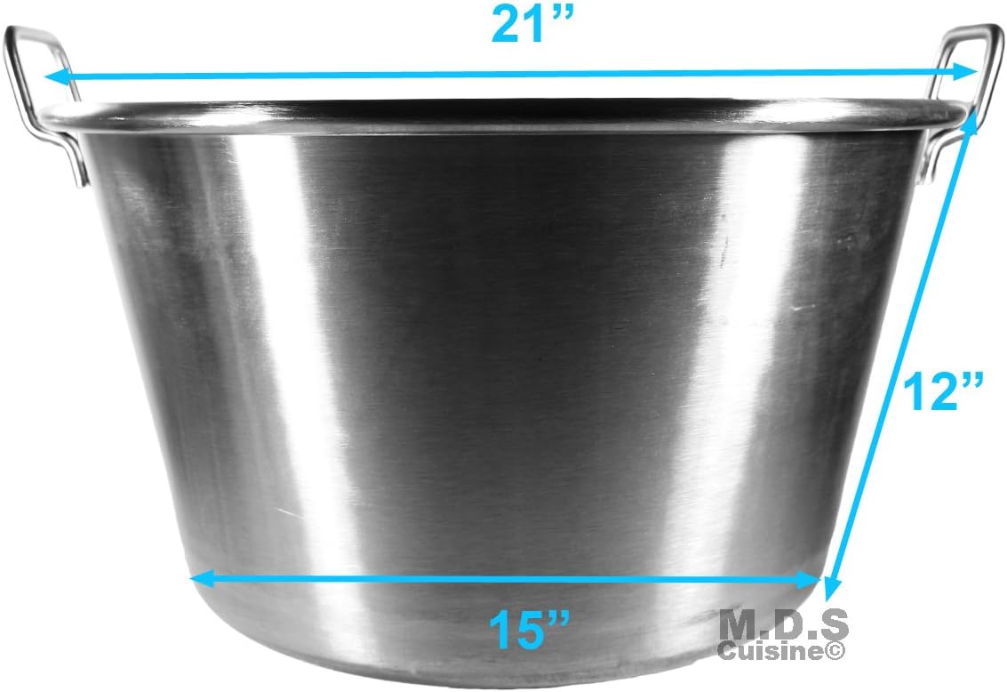 Large Cazo Stainless Steel 21" Caso para Carnitas Gas Heavy Duty Wok Acero Inoxidable