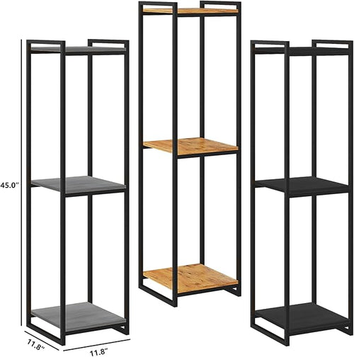 3-Tier Plant Stand Indoor, 45" Tall Modern Plant Shelf Corner Flower Pot Holder Organizer for Living Room Balcony Garden, Oak Grey