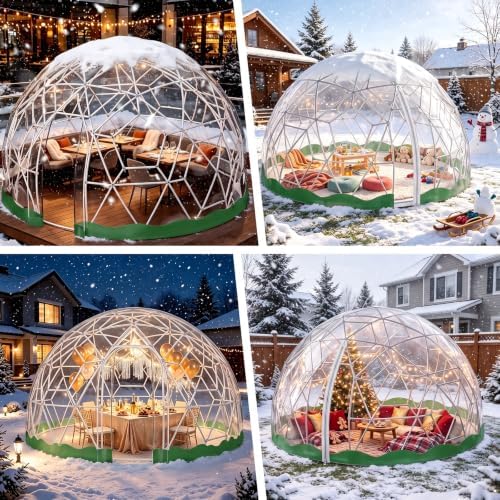 10.5ft garden dome tent, geodesic dome greenhouse with, front angle view