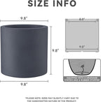 Kante 9.8" Dia Round Concrete Planter, Modern Style Large Cylindrical Plant Pot with Drainage Hole and Rubber Plug for Indoor Outdoor Patio, Charcoal