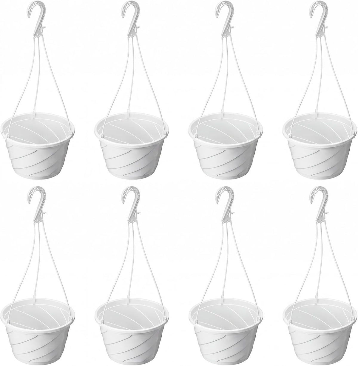 10 inch hanging planter with drainage insert, white, main product view