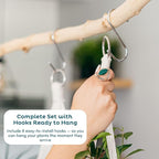 Nook Theory 4-Pack Macrame Plant Hangers with 8 Hooks - Hanging Planters for Indoor Plants, Boho Macrame Hangers Indoor Outdoor, Decorative Plant Hanger Indoor (Black)