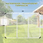 clear outdoor curtains patio double zippers door enclosure shown in use