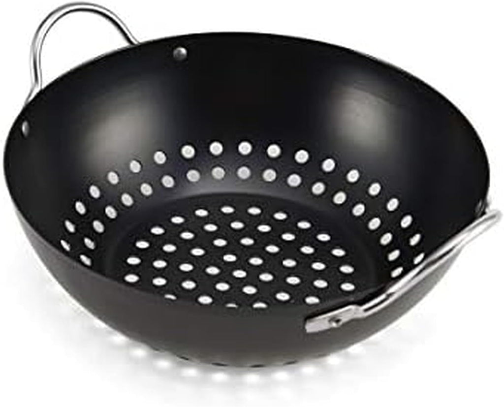 Farberware Barbecue Nonstick Mini Round Wok Topper, 8-Inch, Black