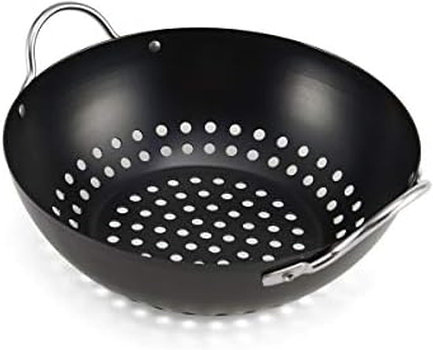 Farberware Barbecue Nonstick Mini Round Wok Topper, 8-Inch, Black