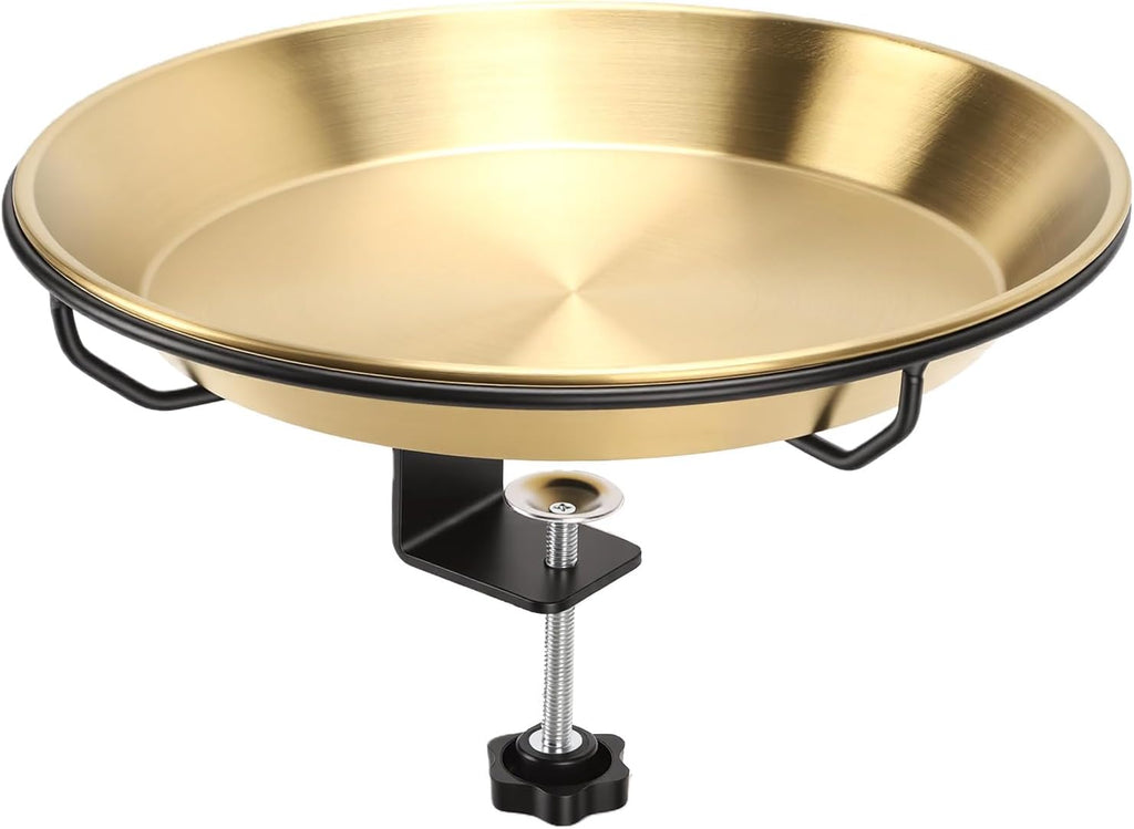 Haofy 304 Stainless Steel Detachable Bird Bath Bowl for Outdoor Garden Yard Patio Weatherproof Rustproof Removable Waterer for Backyard Bird Lovers and Nature Enthusiasts