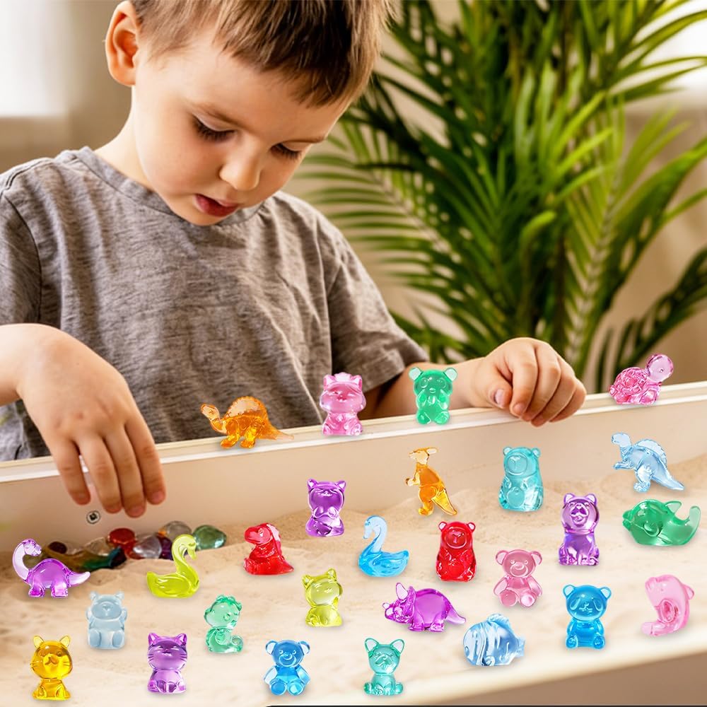 DIYDEC 180Pcs Mini Resin Animal 50 Styles Tiny Resin Figurines to Hide | Small Plastic Figurines for Vase Fillers Micro Dollhouse Aquarium Decorations