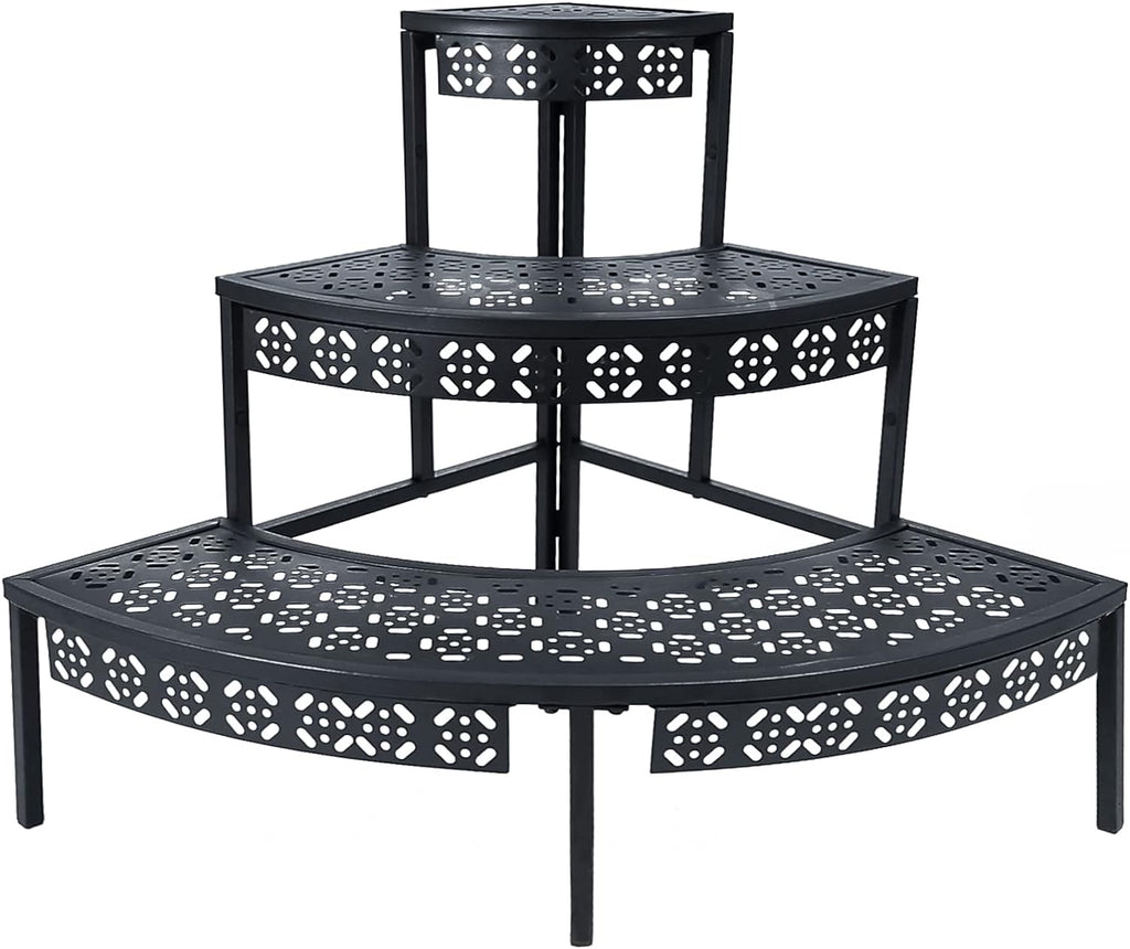 aboxoo 3-tier metal plant stand, stair-step corner shelf, main product view