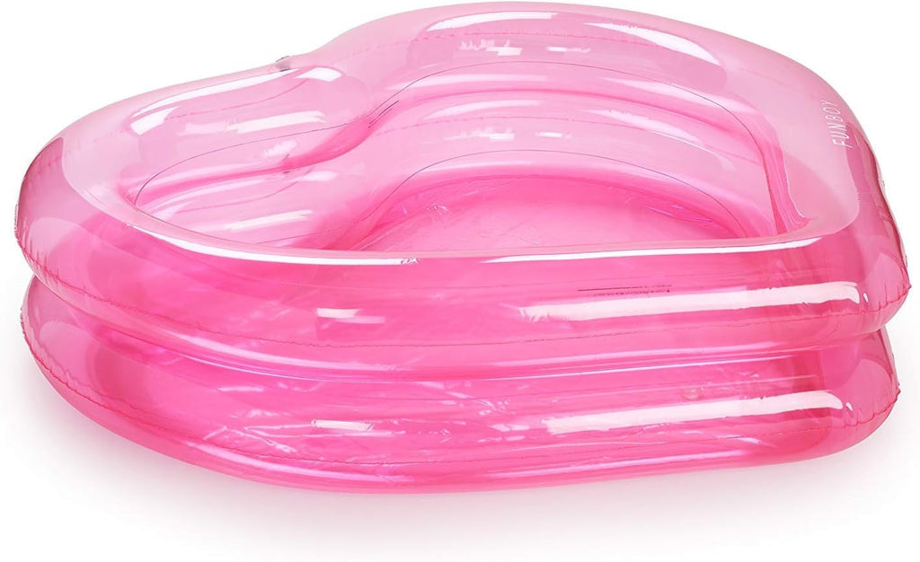 FUNBOY Giant Inflatable Luxury Clear Pink Heart Kiddie Pool, Year-Round Fun for Ball Pits, Swimming Pools, a Summer Pool Party and The Beach