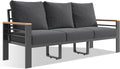 aoxun aluminum patio furniture set 3 seats, dark, main product view