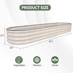 1MORE Galvanized Raised Garden Bed- Planter Garden Boxes Outdoor, Raised Beds for Gardening,Metal Garden Bed Kit for Vegetables Flower, Planter Raised Beds.8x2x1ft White-2pcs