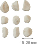 Relaxdays Marble Gravel, 5 kg, Decorative Stones, Pebbles, Garden Pebbles, Flower Pot, Grave, Decorative Gravel, White, Marble, 15-25 mm
