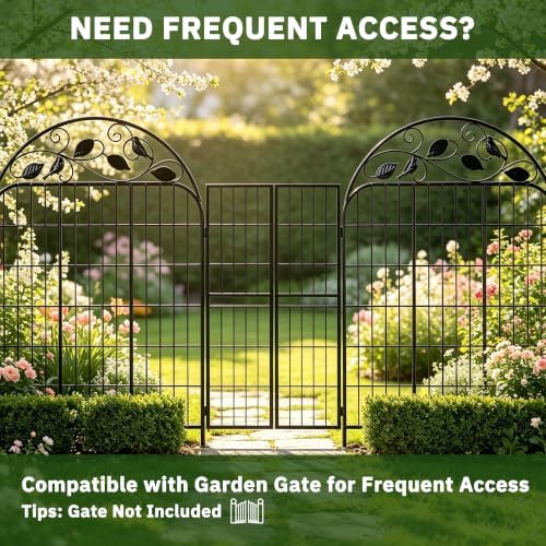 decorative garden fence, 32in h x 12ft l, front angle view