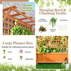s afstar raised garden bed with trellis, wood, side view