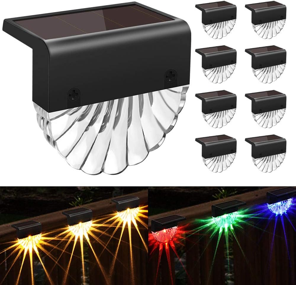 solar deck lights outdoor - 8 pack solar, main product view