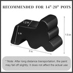 Kigeli 6 Pcs Resin Garden Pot Feet for Outdoor Planters 3 Inch Long 1.5 Inch Tall Flower Handmade Elevator Plant Feet Frost Proof Lifter for 14-20 in Pot(Black)