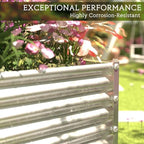 FRIZIONE 2pcs Tall 8x3ft Galvanized Raised Garden Bed Outdoor,Above Ground Garden Bed for Vegetable,Metal Raised Beds for Flower,Steel Raised Beds for Gardening