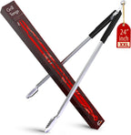 24 inch BBQ Tongs - 1 Year Warranty, 100% Stainless Steel Long Metal Grill Tongs for Outdoor Grill, Non Slip Handle, Locking Mechanism, Heat resistant, Pinzas de Cocina for steak, hot dog and more