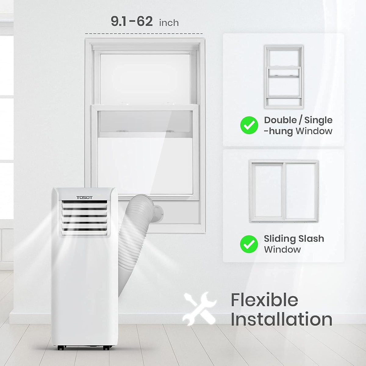 tosot 9,500 btu air conditioner easier to install, package contents