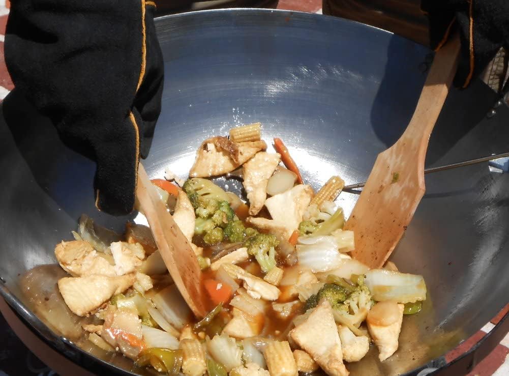 King Kooker 24WCA 24" Bolt Together Portable Outdoor Sauté Cooker w/Steel Wok, Silver, large