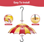 Beserie Hummingbird Feeder Umbrella Cover 14" with Ant Moat Big RedYellow | Dome Shade Weather Rain Guard, Hanging Squirrel Baffle for Bird feeders, Anti Sun/Snow/Ants Keep Nectar/Seed Fresh 3 Hooks