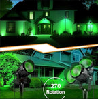 Halloween Christmas Outdoor Spotlights Green Landscape Lights Outdoor Spotlight,1 Pack 110v Plug-in Outdoor Waterproof Green Halloween Christmas Spotlights for Garden Pathway Tree Yard