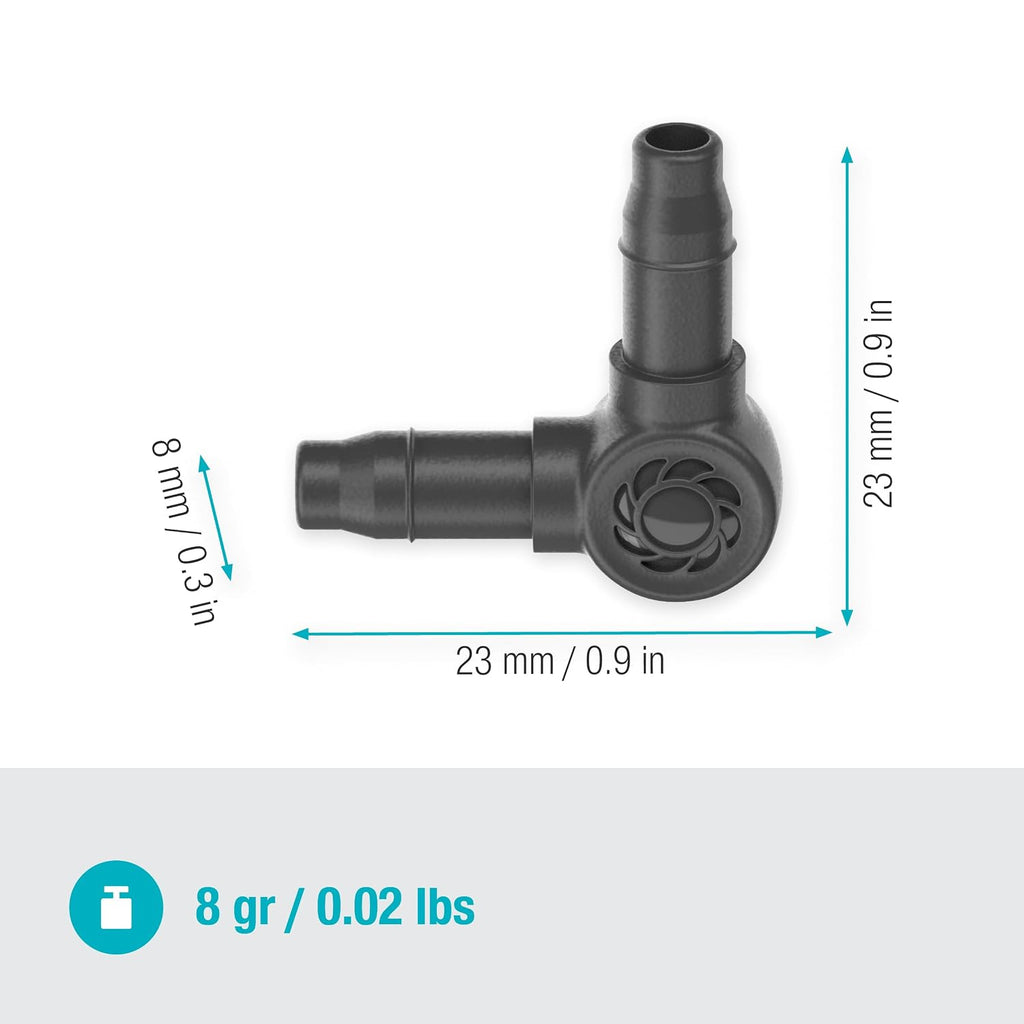 Gardena Micro-Drip-System L-Piece 4.6 mm (3/16 inch): Change Direction of Supply Pipes and Irrigation Lines by 90 Degrees, Kink-Free Installation, Easy & Flexible Connection Technology (13212-20)